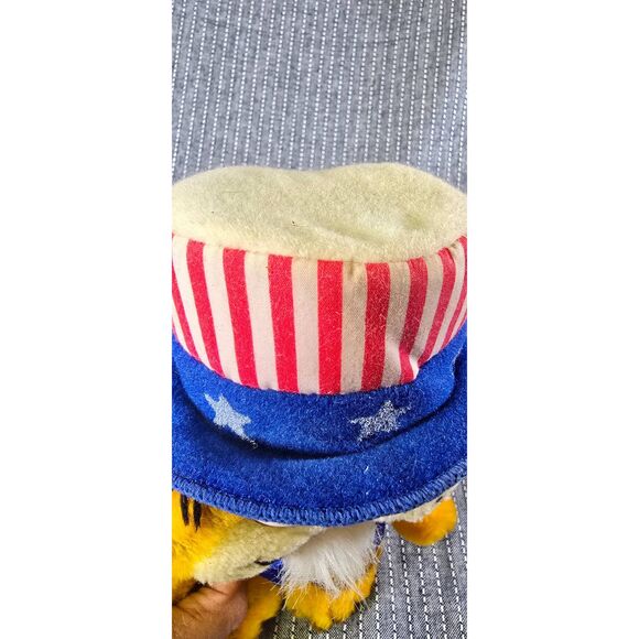 Vintage 1981 Dakin Garfield Patriotic Uncle Sam Plush Stuffed Animal 8" Flag - Picture 6 of 11